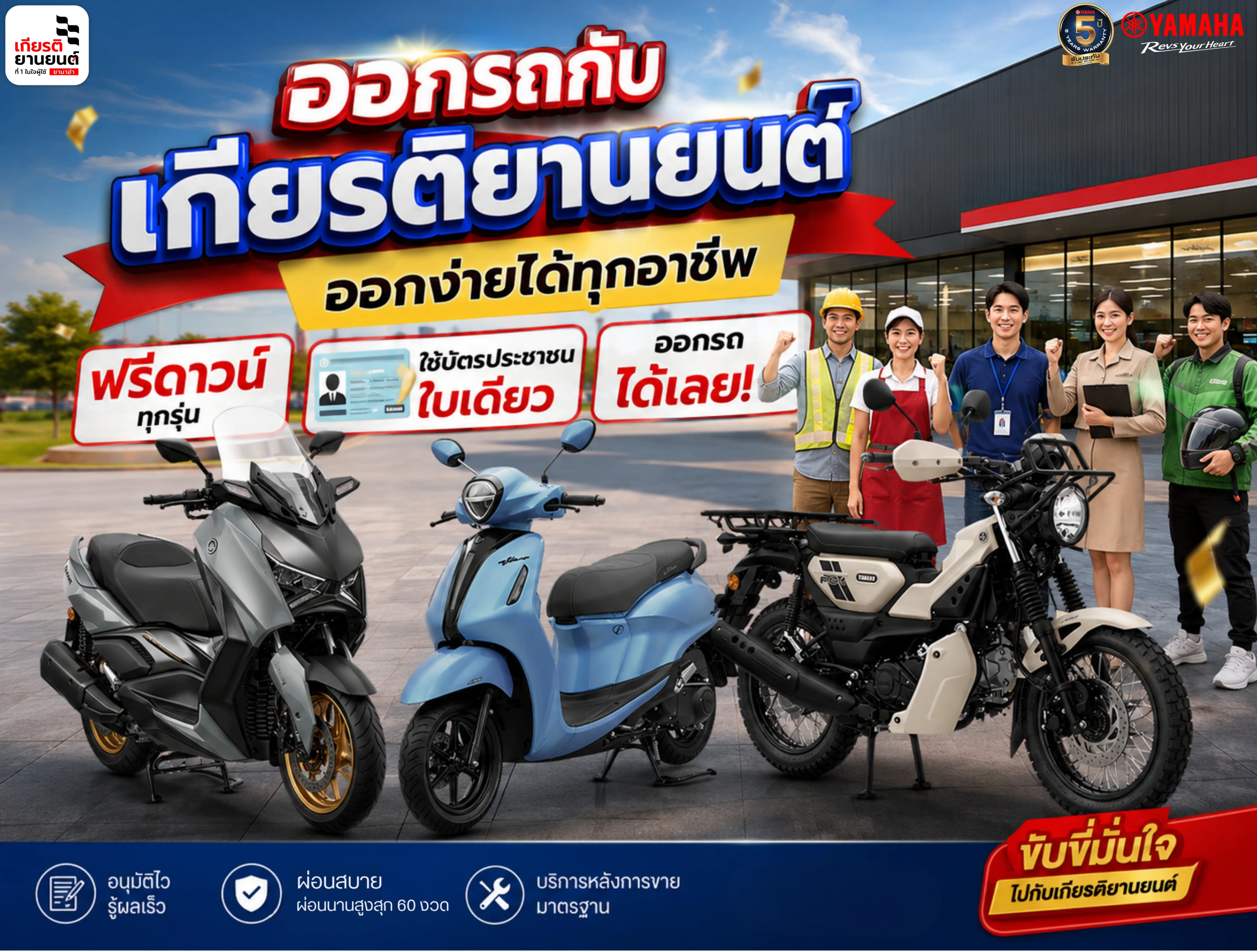 ออกรถกับเกียรติยานยนต์ ออกง่ายได้ทุกอาชีพ